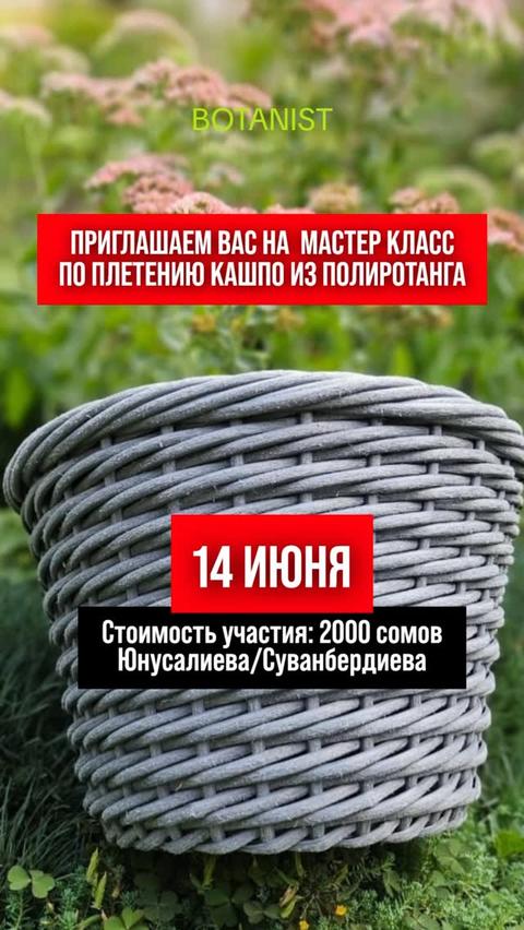 Мастер-класс по плетению кашпо из полиротанга