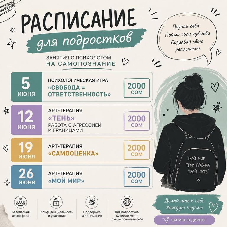 Занятия для подростков с психологом